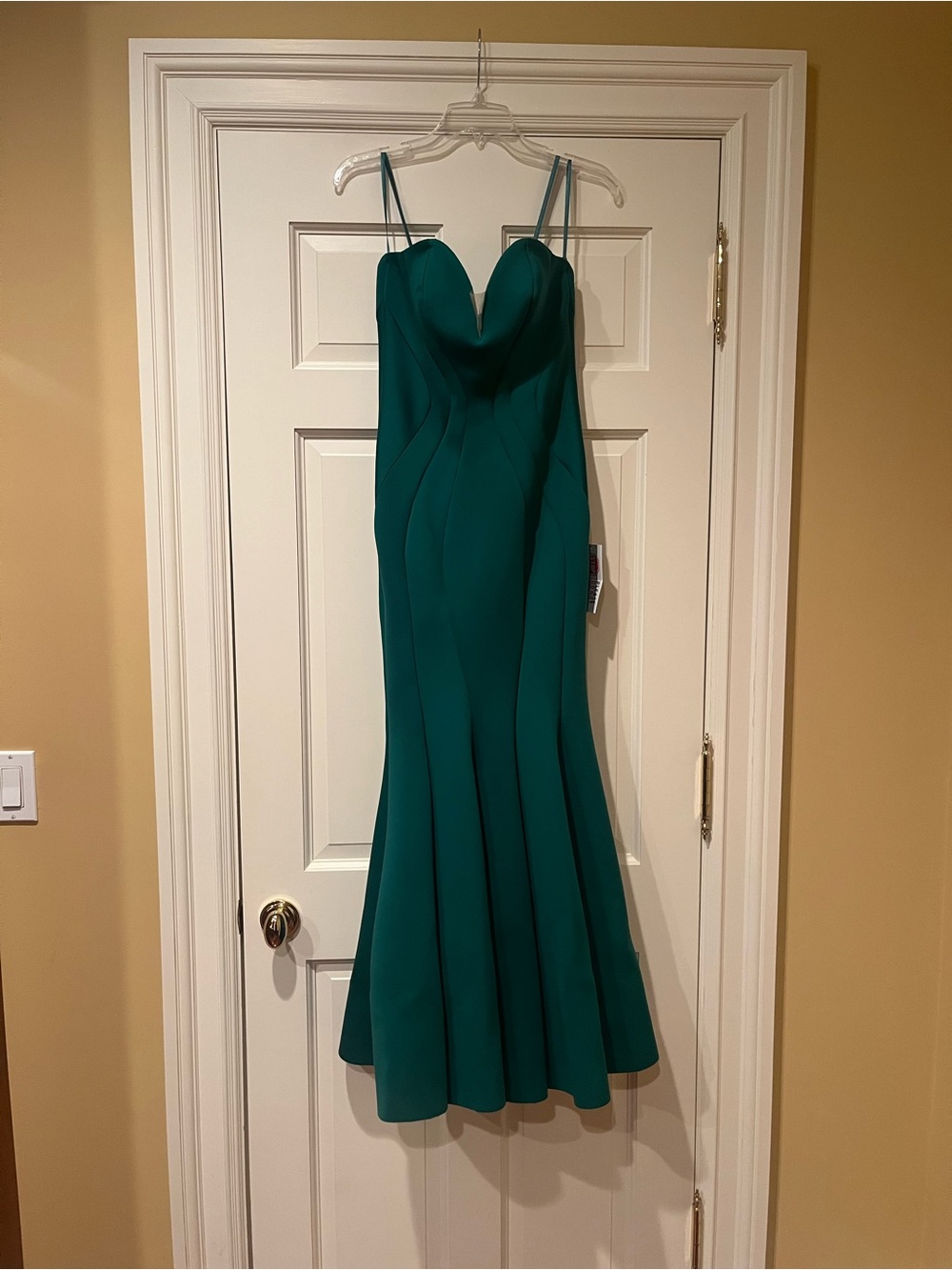 Strapless Green Mermaid Evening Gown